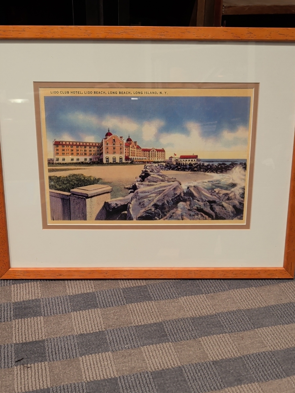 Lido Beach Hotel, Long Beach, L.I. Framed Vintage Print.